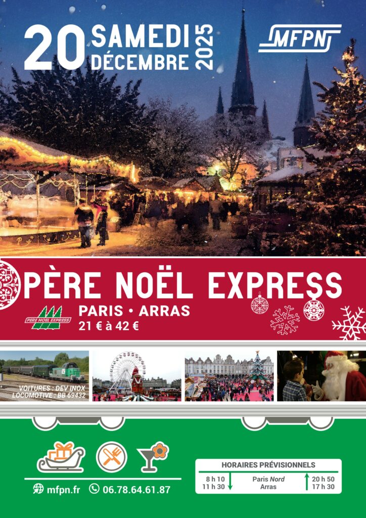 affiche SAMEDI 20 DÉCEMBRE 2025 : PÈRE NOËL EXPRESS - ARRAS