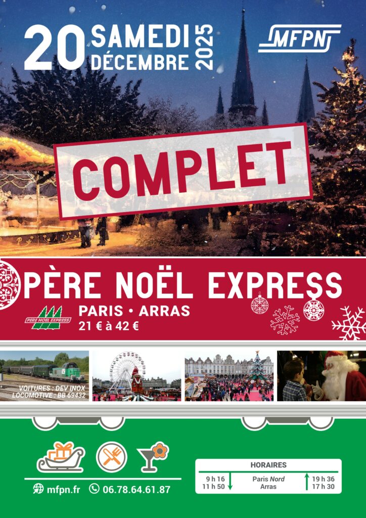 affiche SAMEDI 20 DÉCEMBRE 2025 : PÈRE NOËL EXPRESS - ARRAS