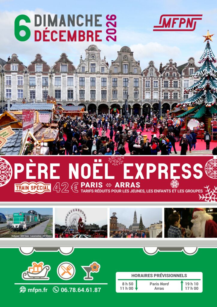 affiche DIMANCHE 6 DÉCEMBRE 2026 : PÈRE NOËL EXPRESS - ARRAS